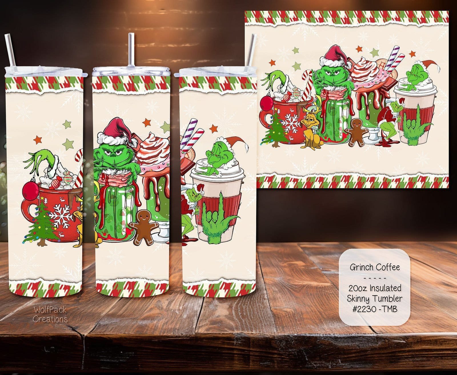 Sip in Style with Our Grinch-Inspired Stainless Steel Tumbler