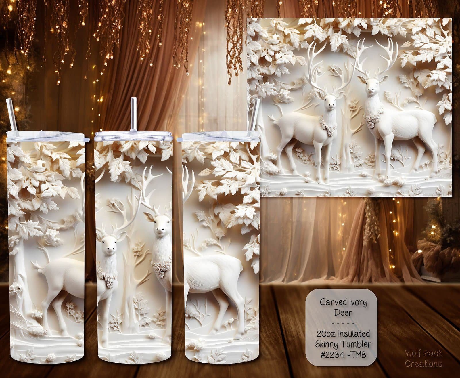 Enjoy Your Drinks with the Ivory Deer Insulated Skinny Tumbler