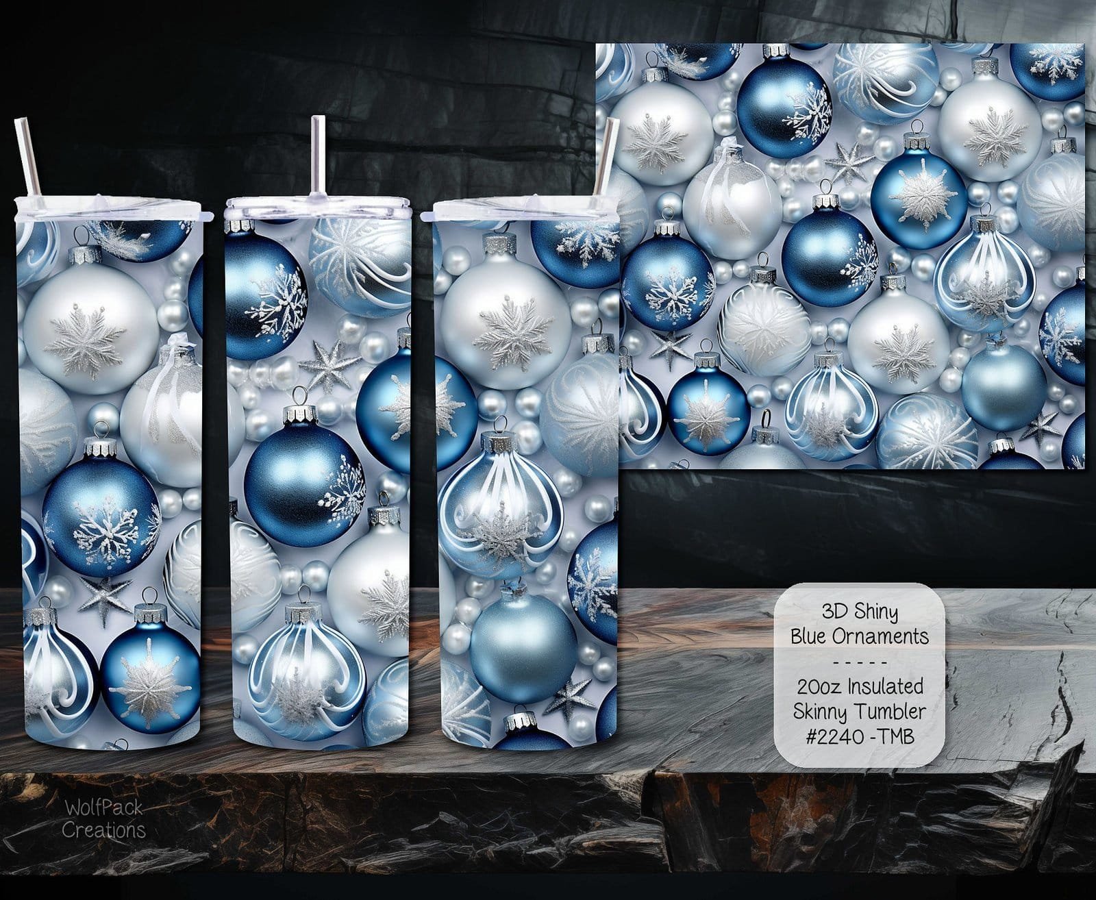 Shiny Blue Ornaments: The Perfect 20-Ounce Insulated Tumbler