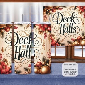 Stylish Holiday Stainless Steel Tumbler: Deck the Halls
