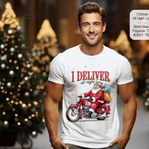 Festive Santa Delivers All Night Long Shirt