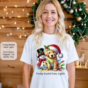 Festive Puppy and Snowman Shirt