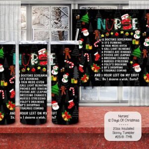 Hilarious Nurses' 12 Days of Christmas Tumbler