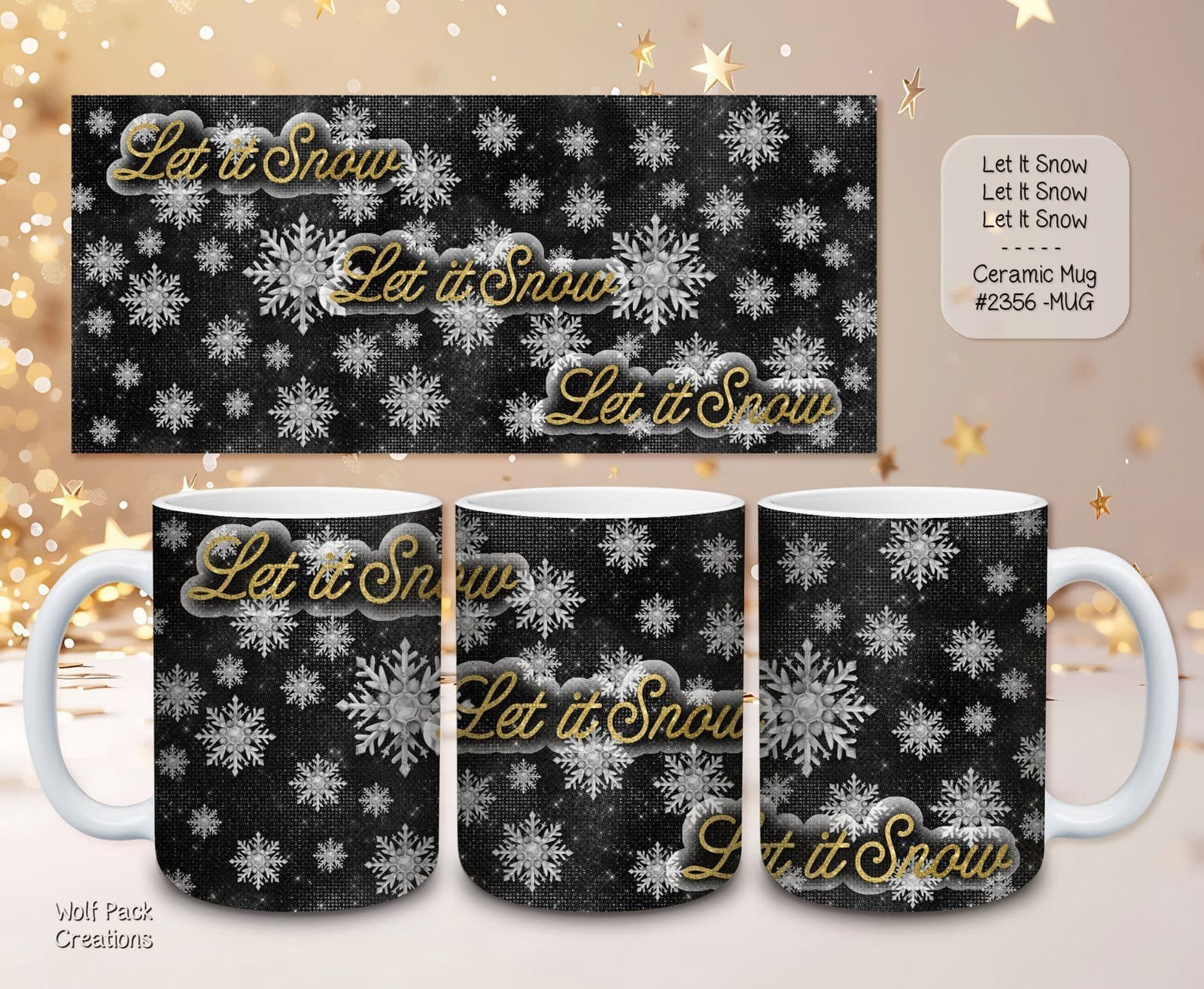 Beautiful Ceramic Holiday Coffee Mug: Let it Snow