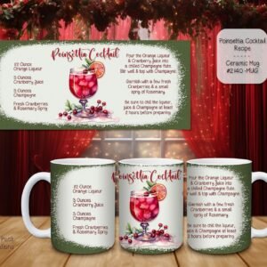 Elevate Your Beverage Experience with Our Poinsettia Cocktail Ceramic Mugs