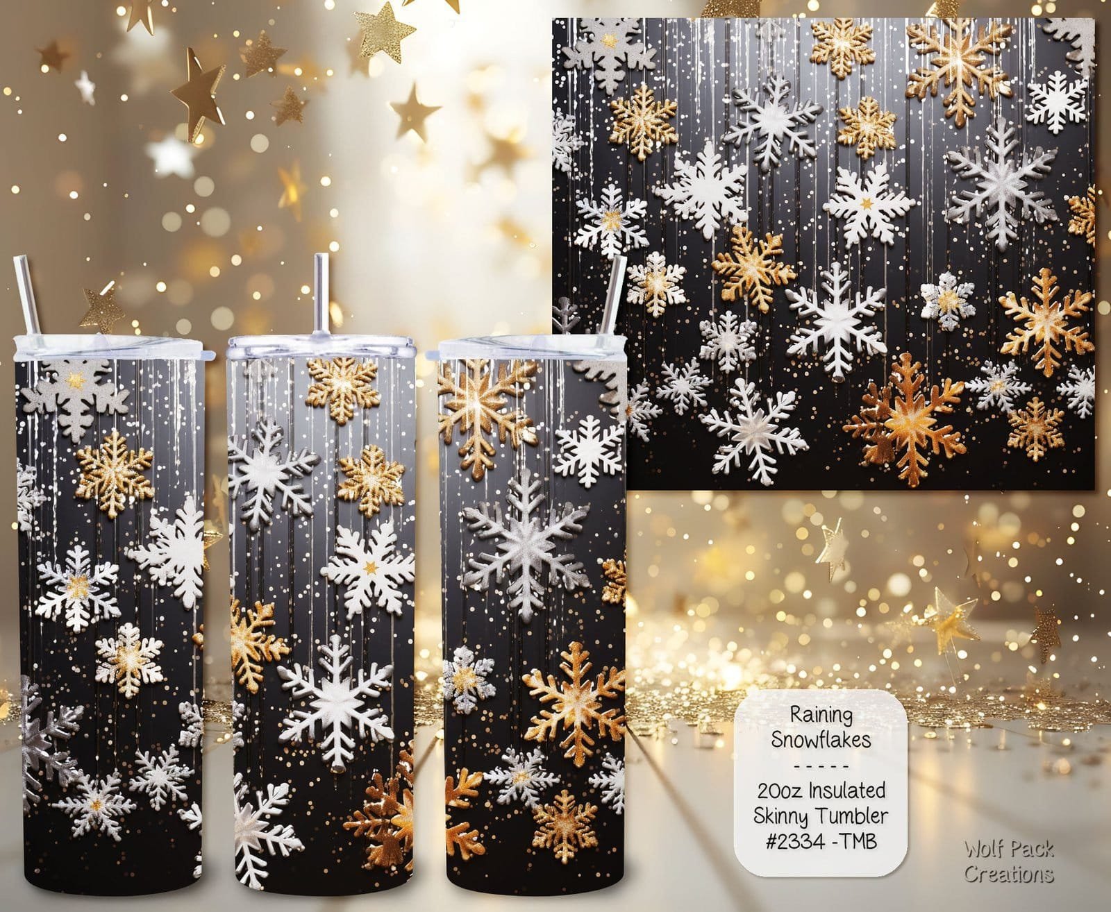 Beautiful Raining Snowflakes Tumbler
