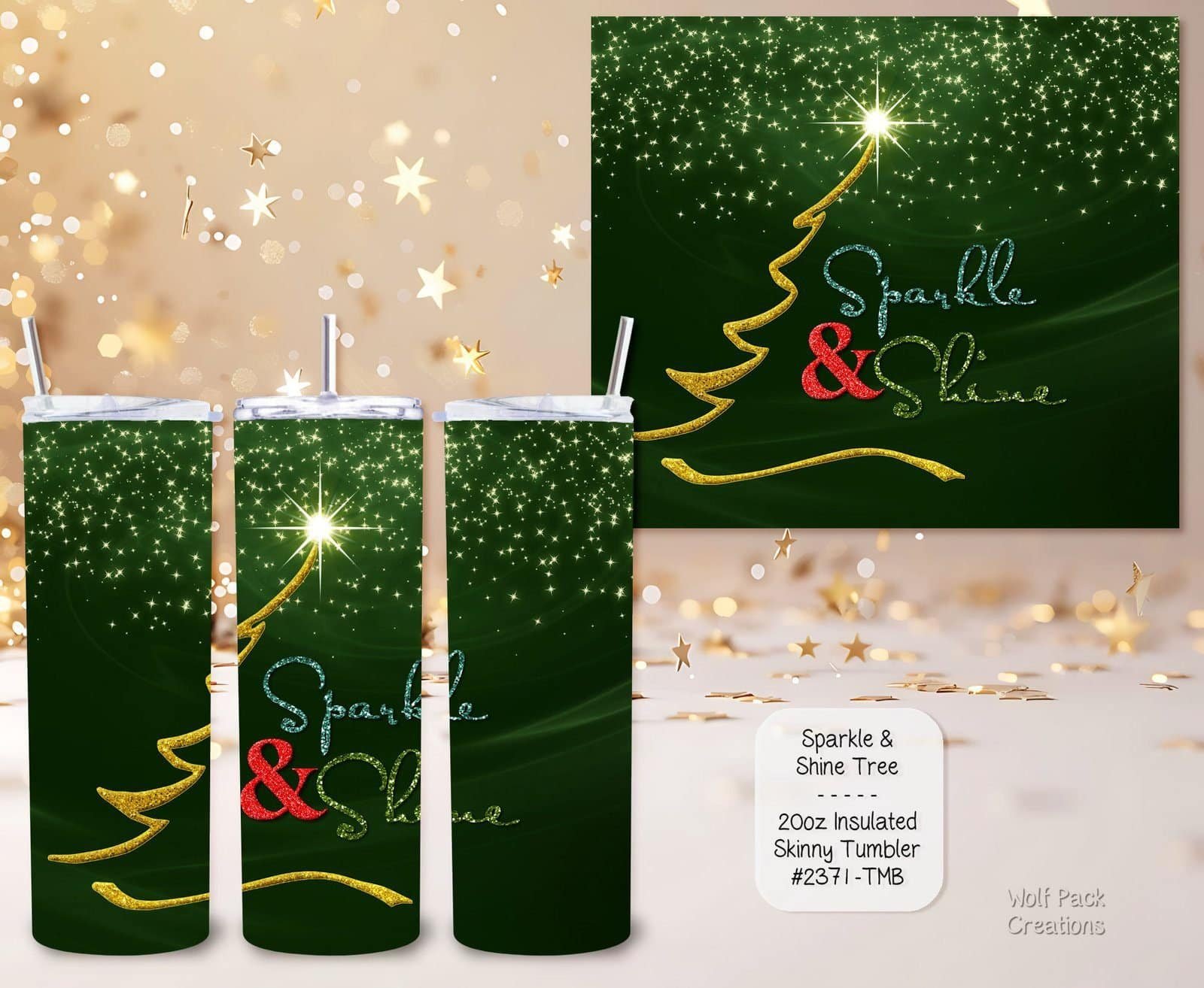Beautiful Holiday Stainless Steel Tumbler: Sparkle & Shine
