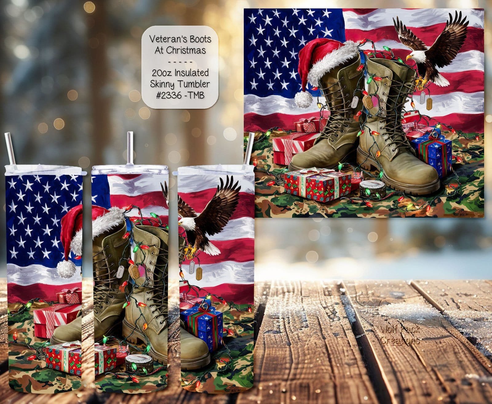 Veteran's Boots Christmas Tumbler