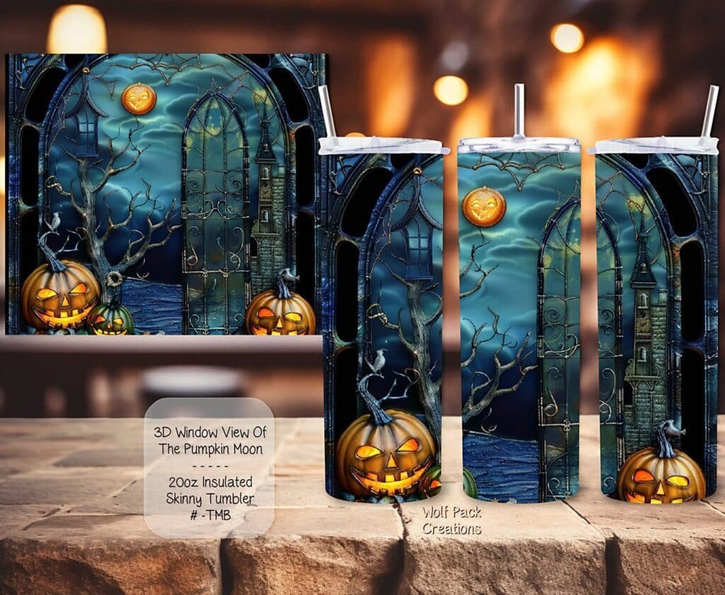 Eerie Pumpkin Moon Tumbler