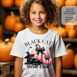 Beautiful Black Cat Social Club Shirt for Kids