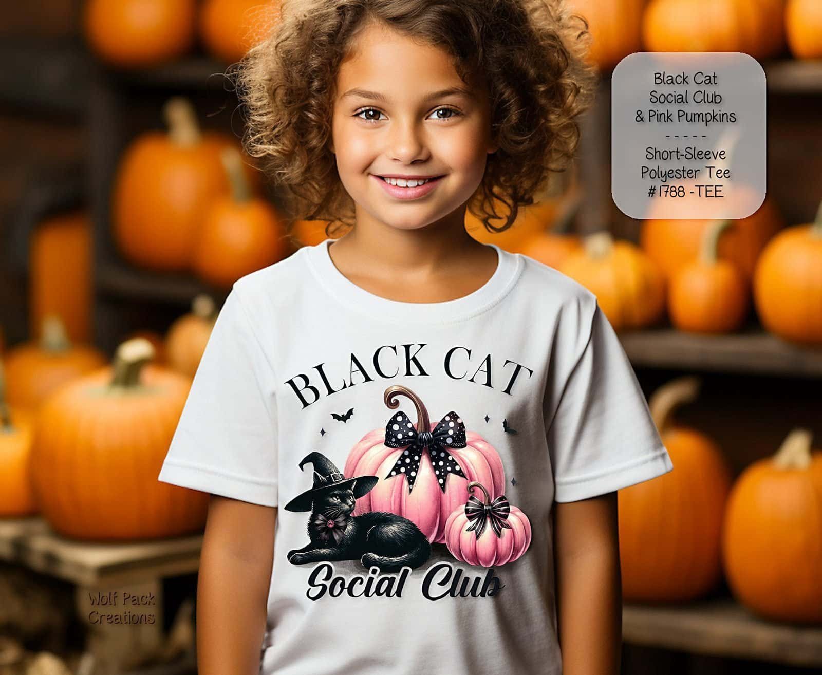 Beautiful Black Cat Social Club Shirt for Kids