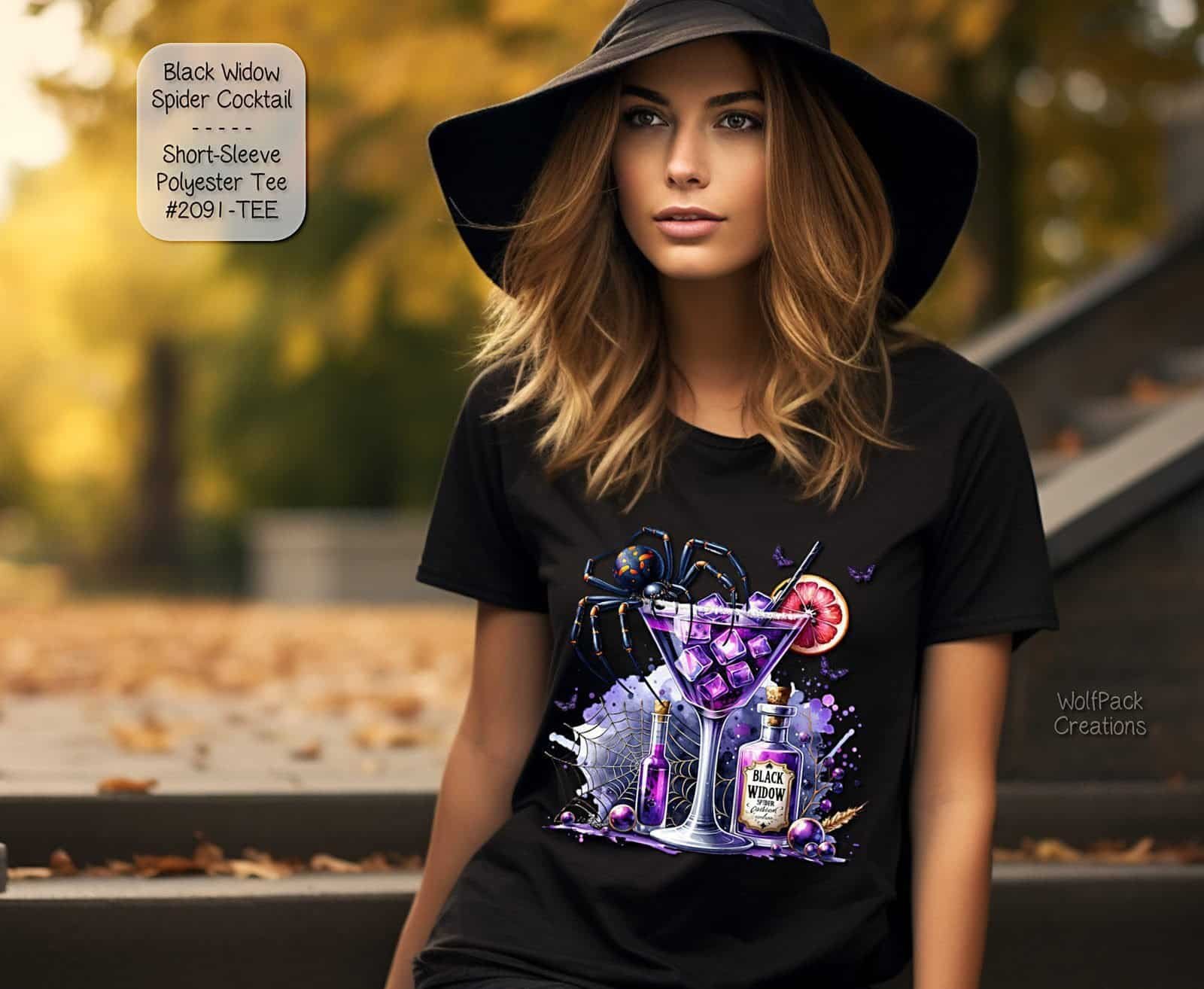 Terrifying Halloween Shirt Black Widow Cocktail