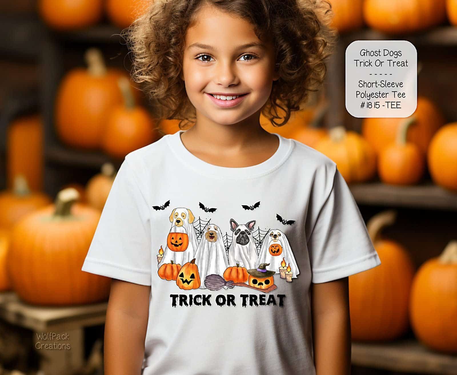 Hilarious Ghost Dogs Halloween Shirt for Kids
