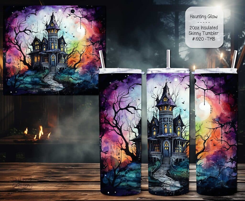 Haunted Castle Skinny Tumbler