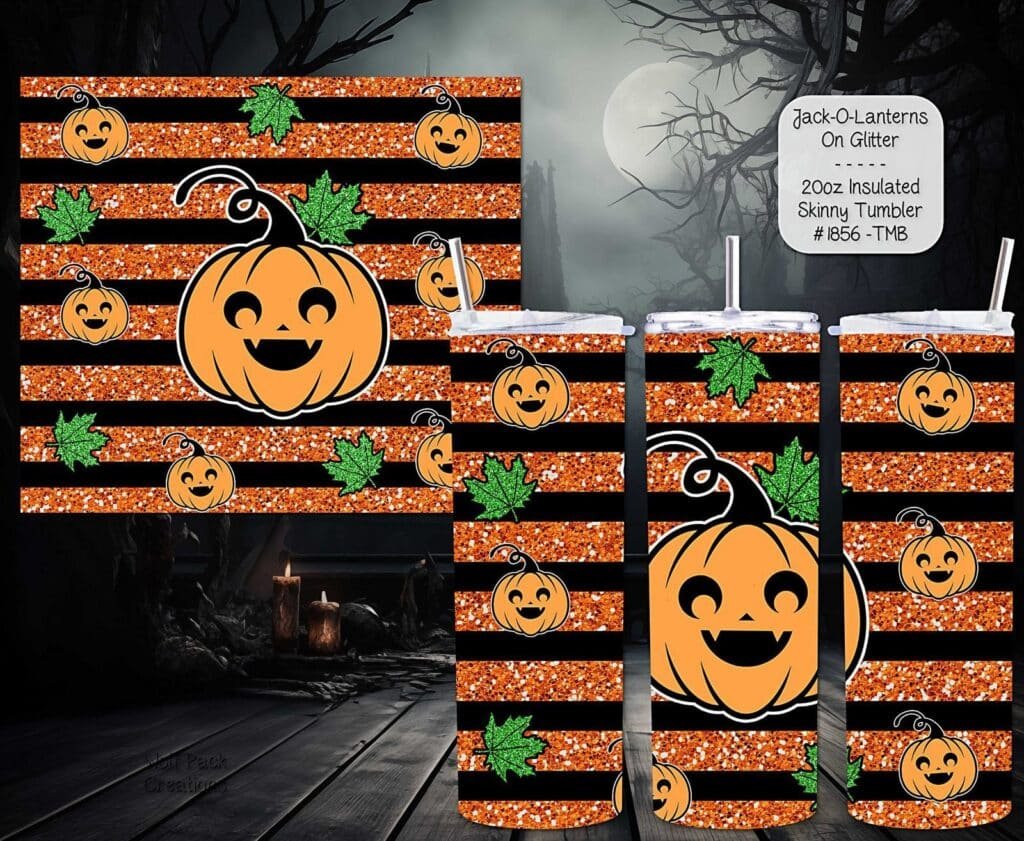 Amazing Pumpkins on Glitter Tumbler