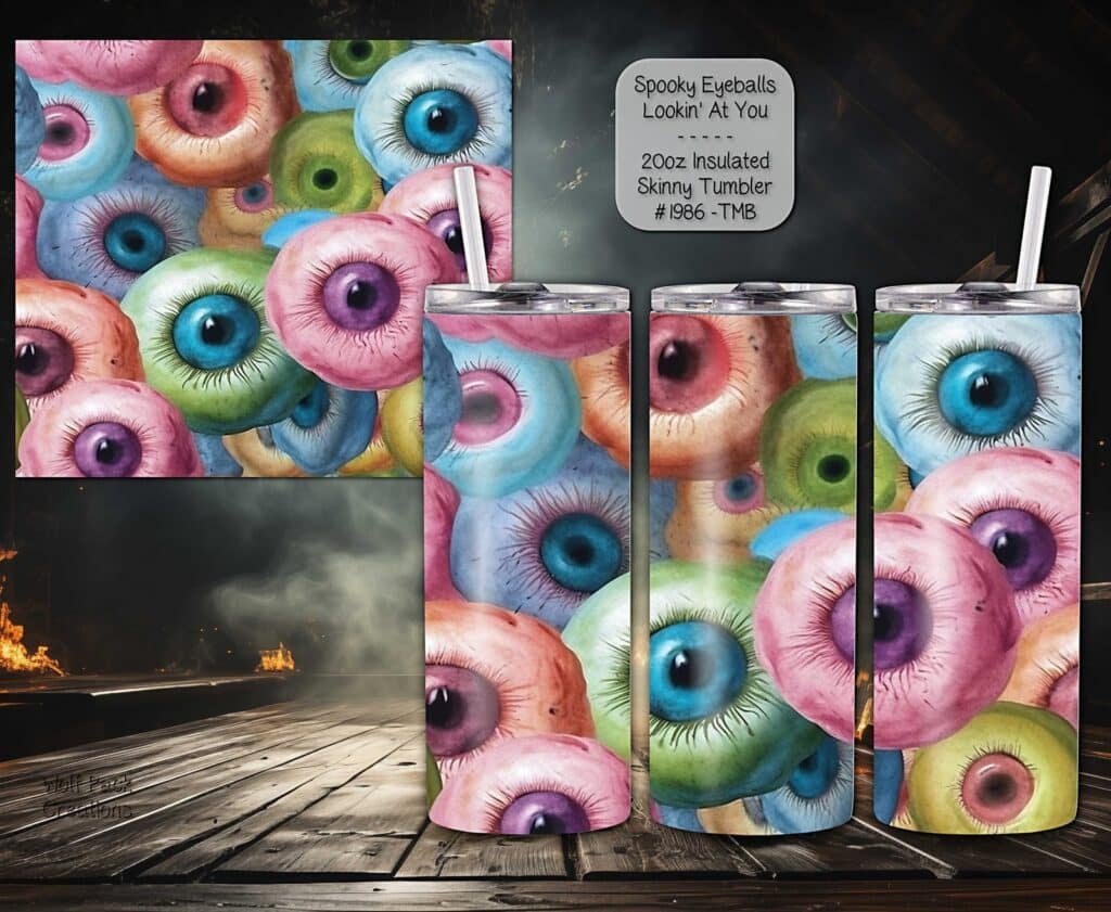 Spooky Eyeball Design Tumbler
