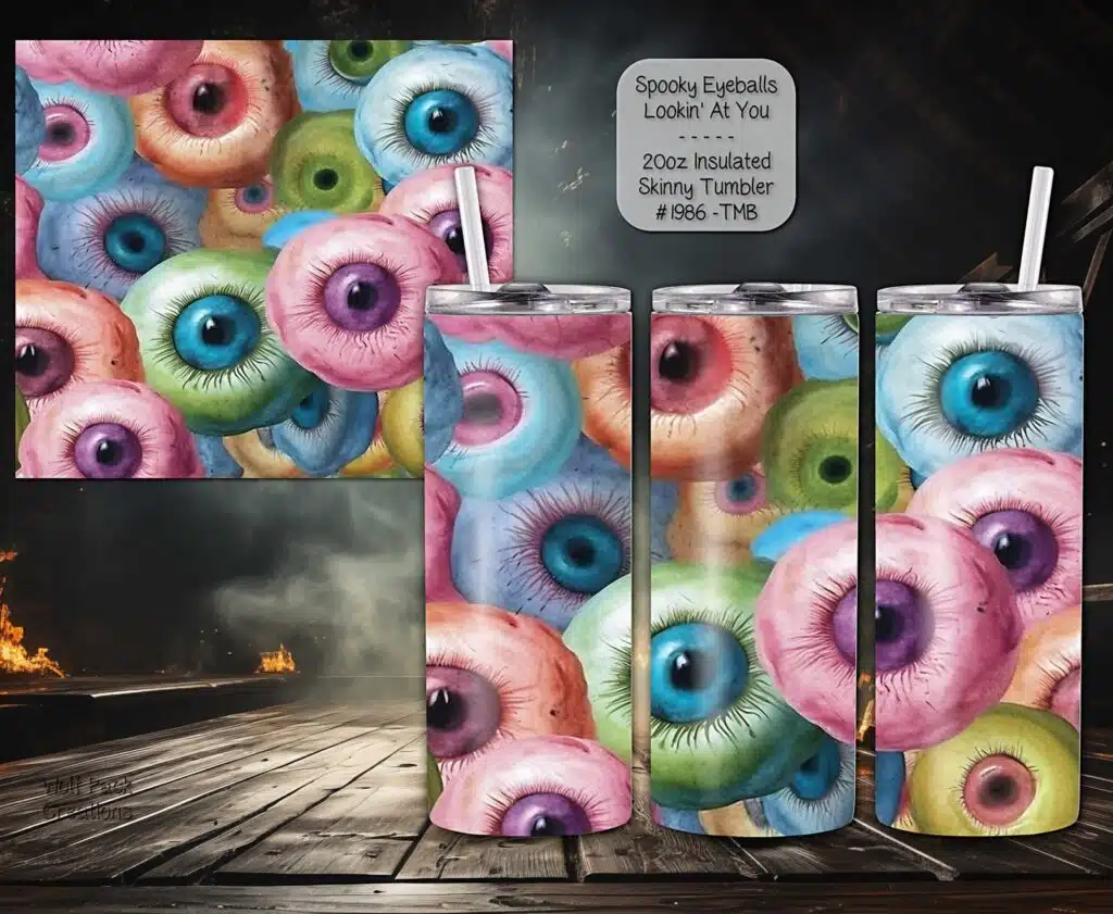 Spooky Eyeball Design Tumbler