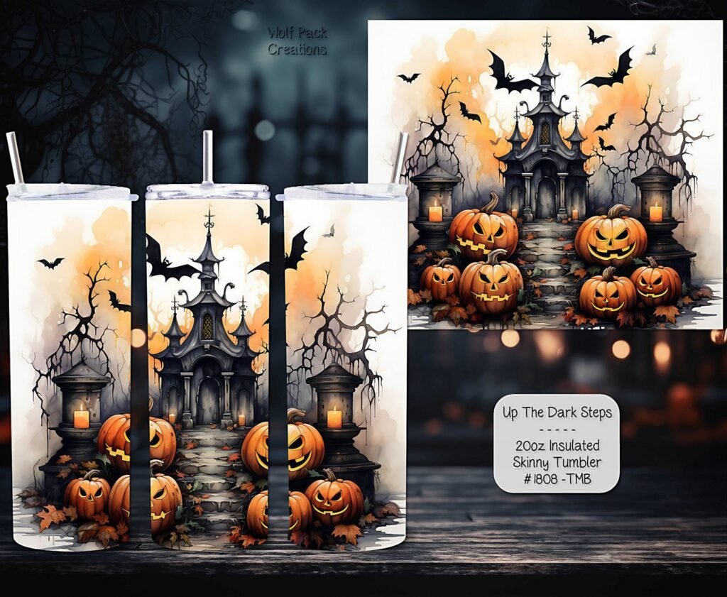 Haunted House Skinny Tumbler