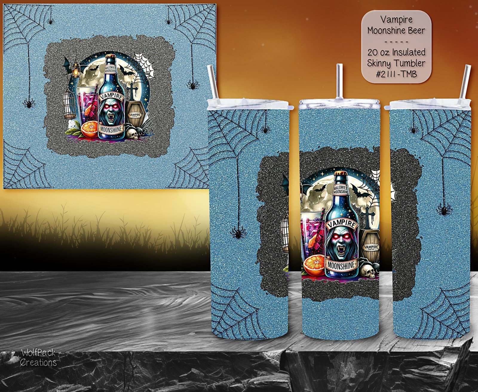 Vampire Moonshine Skinny Tumbler
