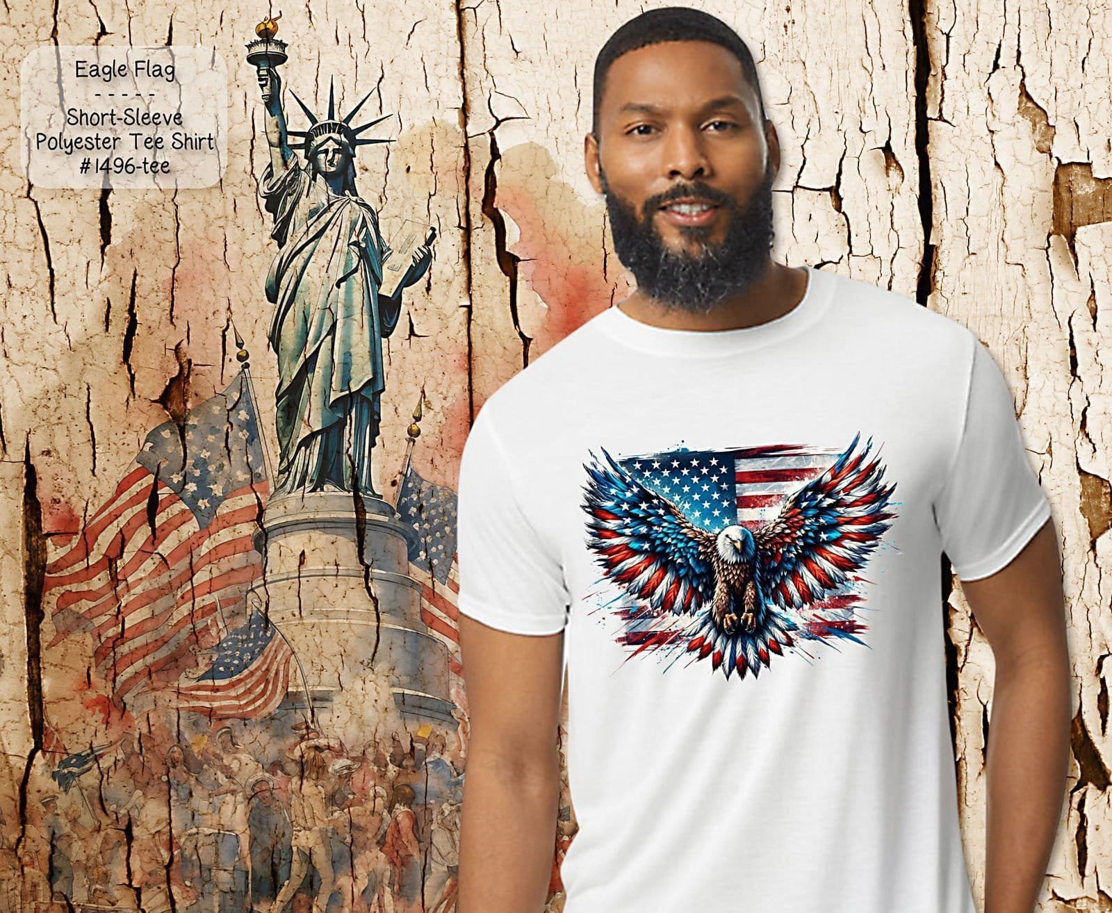 Beautiful American Eagle Over Flag Shirt