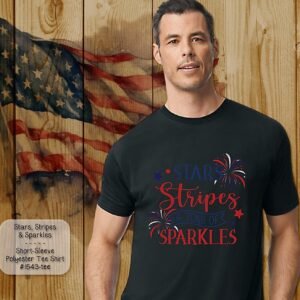 Beautiful Stars Stripes & Sparkles on Short Sleeve Shirt