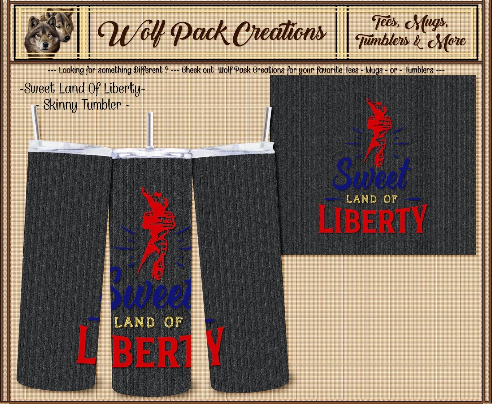 Beautiful Sweet Land of Liberty Skinny Tumbler
