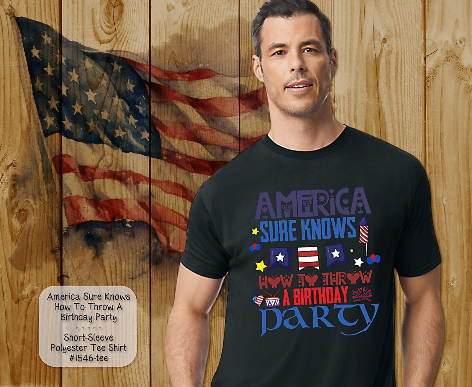 Beautiful America's Birthday Party Design on Short Sleeve Shirt