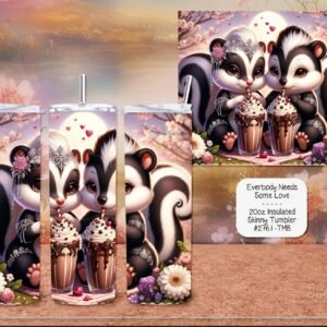 Magnificent Skunks Valentines Tumbler
