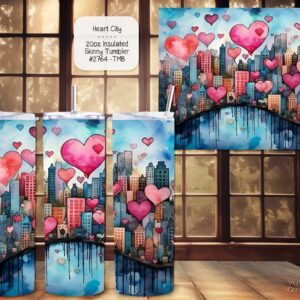 Radiant Heart City Valentines Tumbler