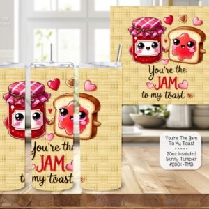 Adorable Jam & Toast Valentines Tumbler