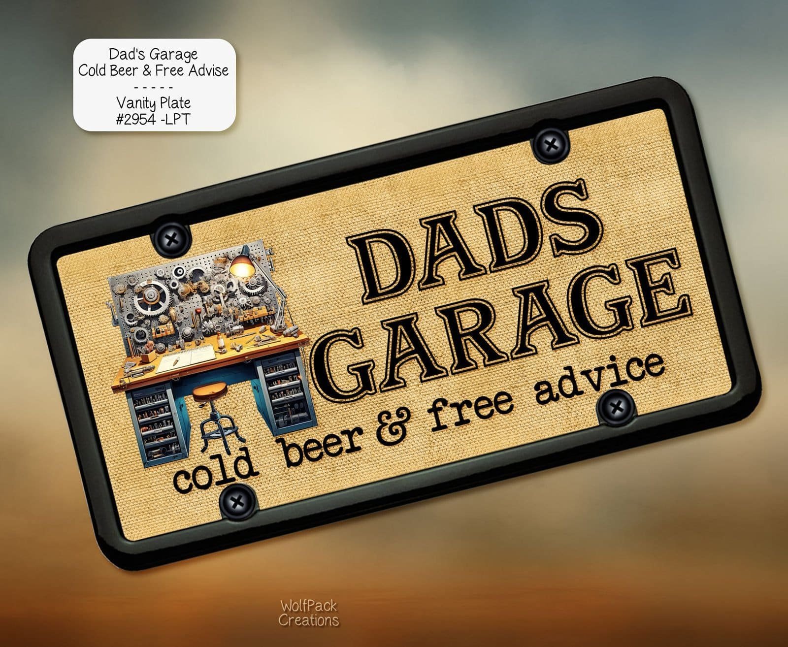 Dads Garage License Plate