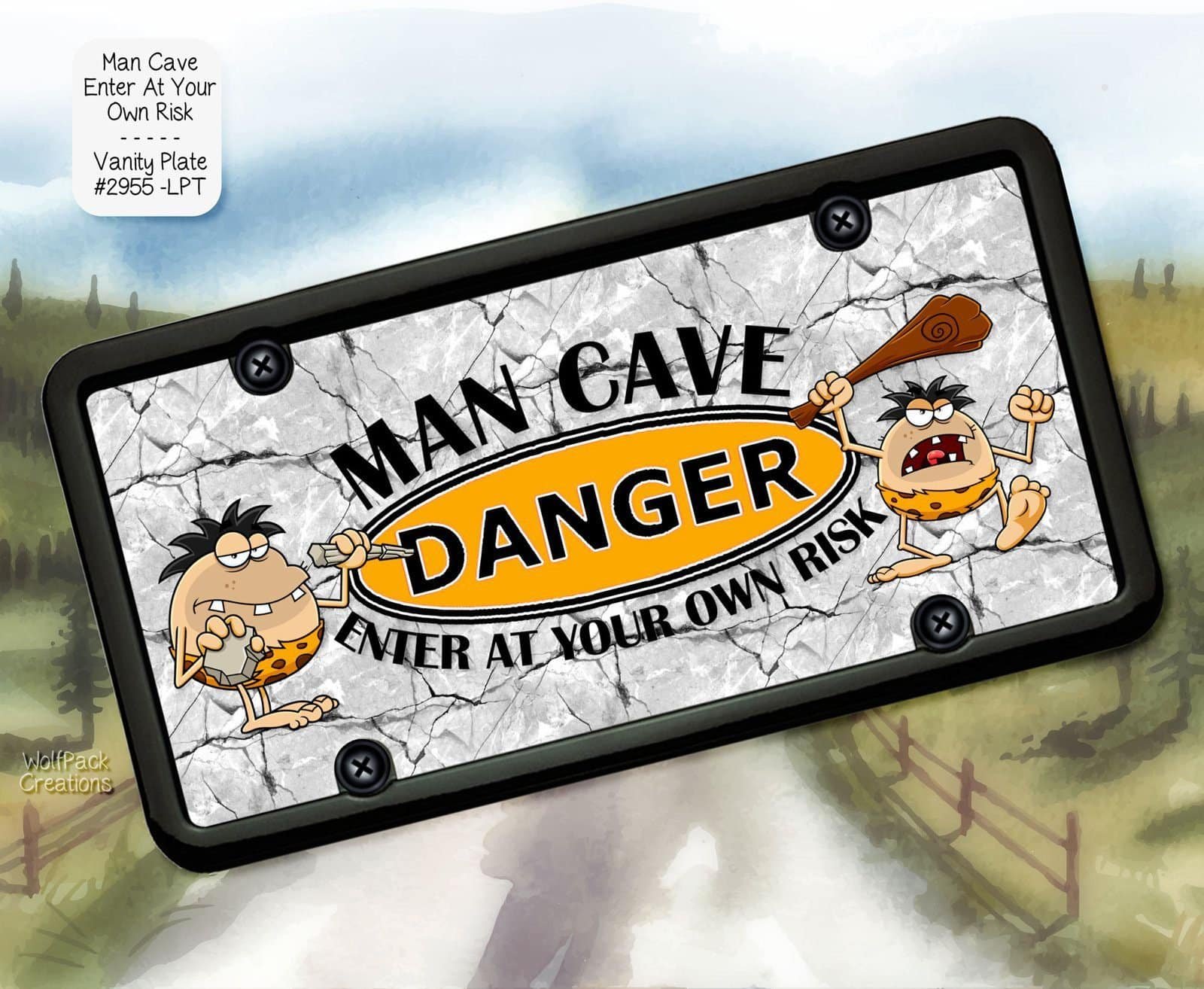 Danger Man Cave License Plate