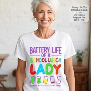 Hilarious Shirt: Battery Life of the Lunch Lady