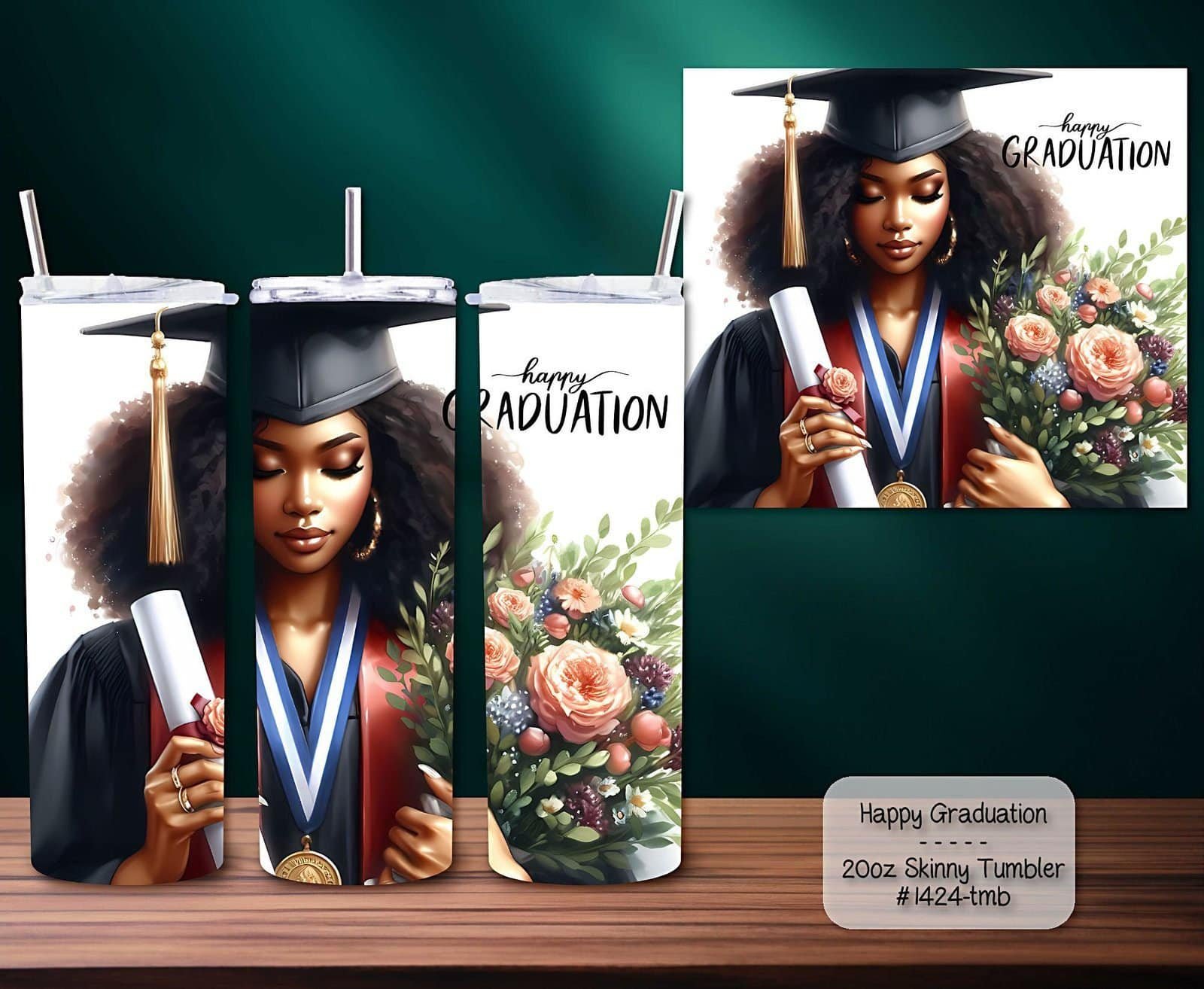 Graduation Girl on a Skinny Tumbler