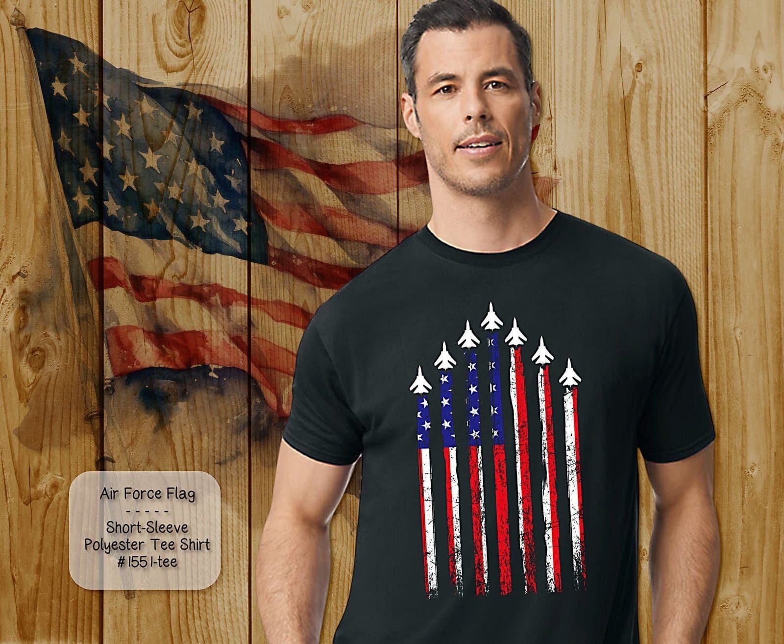 Beautiful Air Force Flag Design on Short Sleeve Shirt