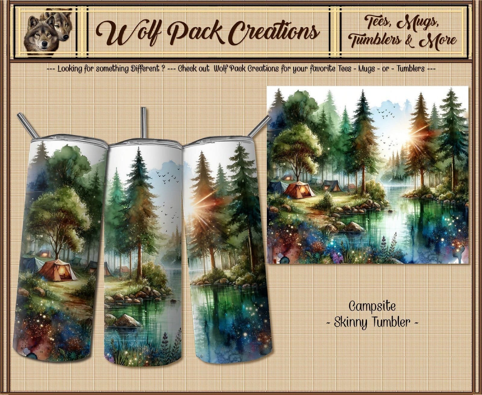 Beautiful Campsite on a Skinny Tumbler