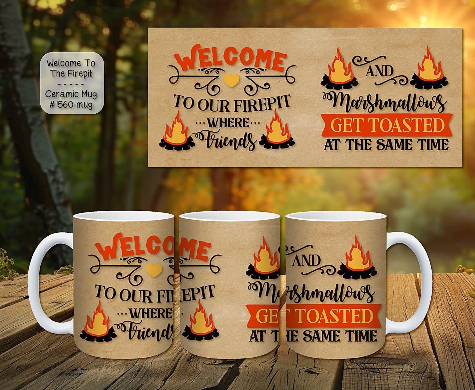Beautiful Welcome to the Firepit Design on a Ceramic Mug