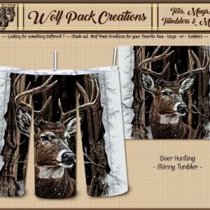 Beautiful Skinny Tumbler for Deer Hunters