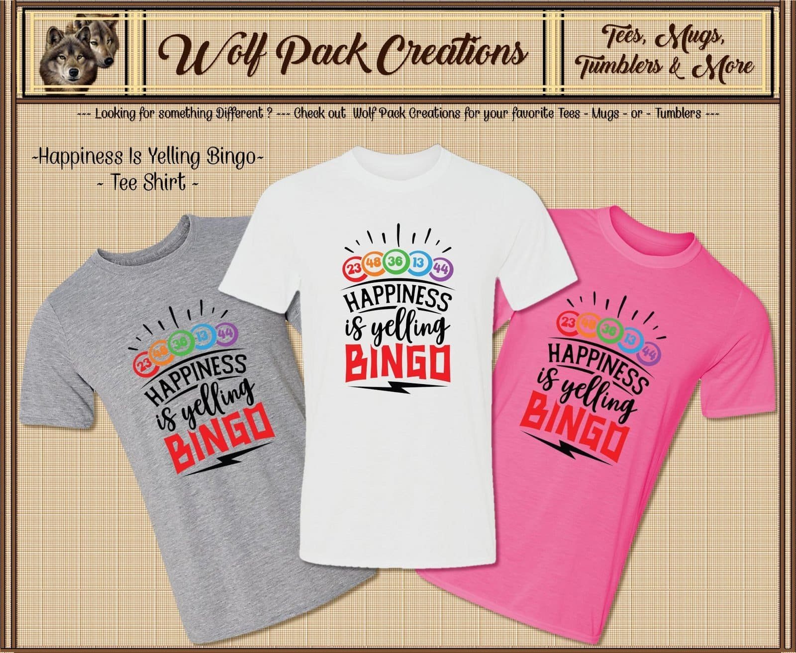 Happiness is Yelling Bingo Short Sleeve T-Shirt