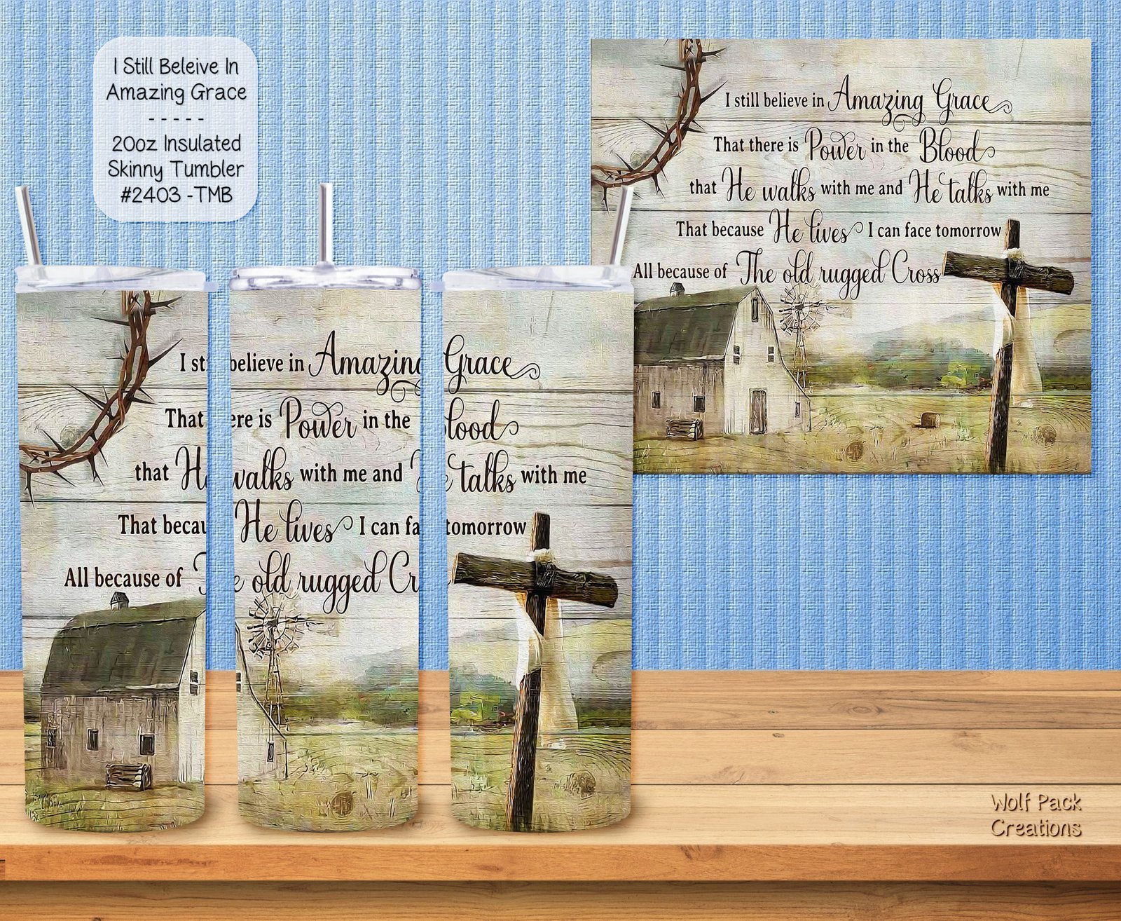 Beautiful Holiday Stainless Steel Tumbler: Amazing Grace