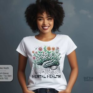 Beautiful Mental Health Brain Design on Short Sleeve Shirt