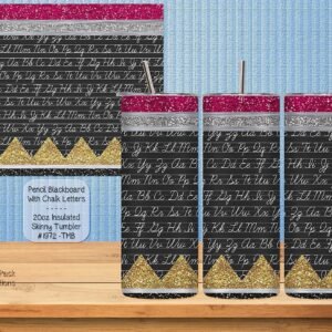 A Beautiful Gift for any Teacher: A pencil and chalkboard letters on a Skinny Tumbler