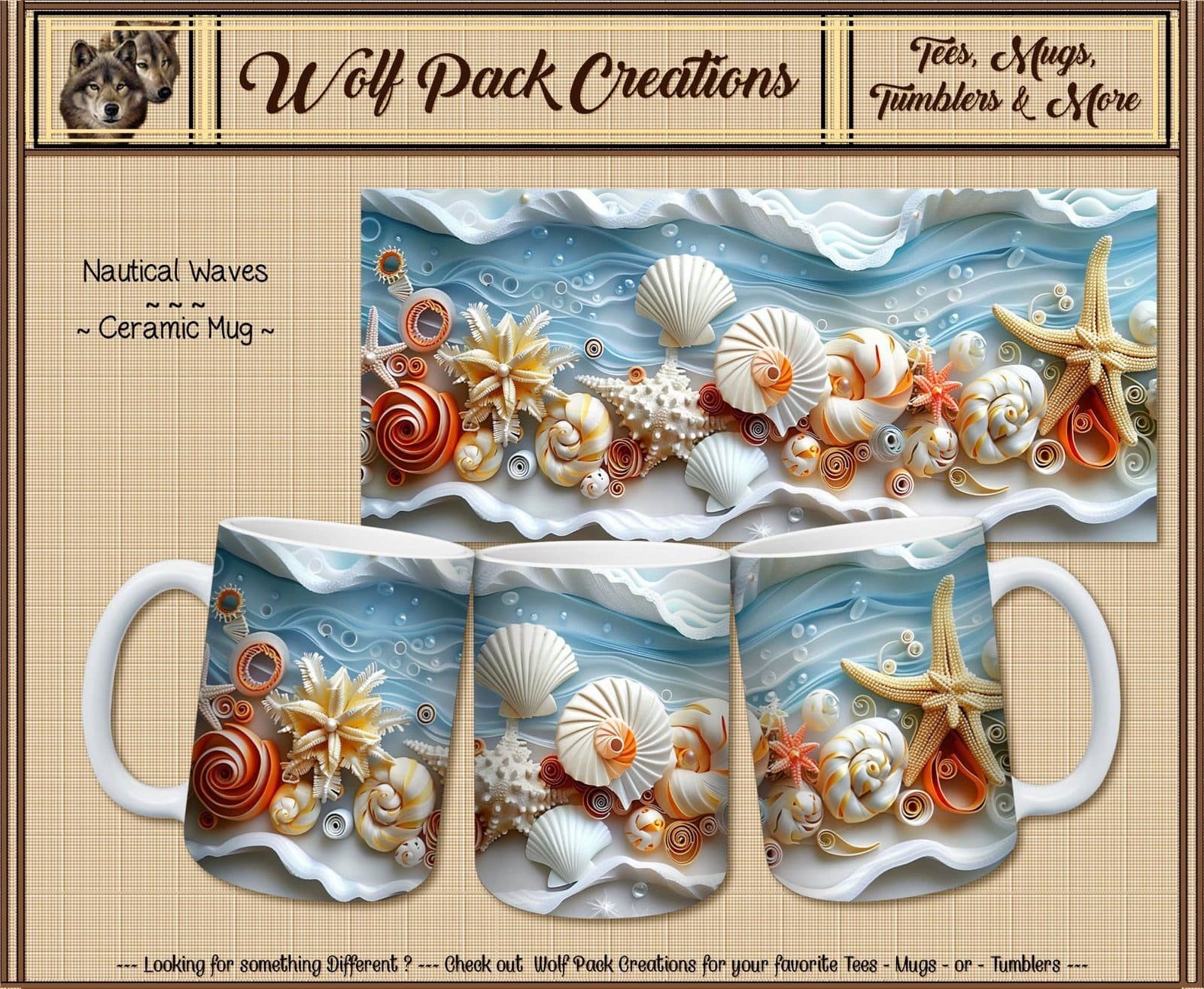 Beautiful Ceramic Mug: 3D Nautical Theme
