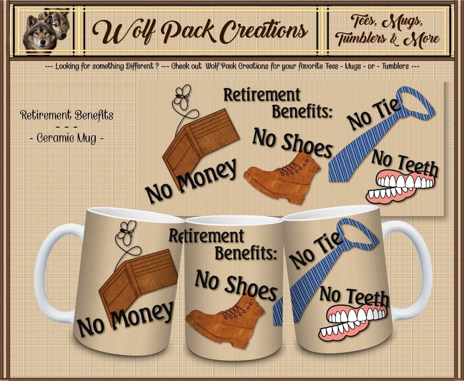 Retirement Benefits for Him Beautiful Ceramic Mug
