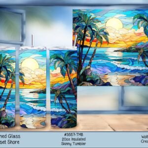 Vacuum Insulated Stainless Steel Tumbler - Sunset Shore Design