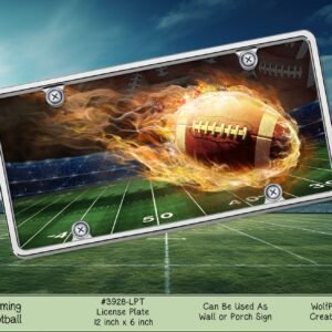 Flaming Football License Plate