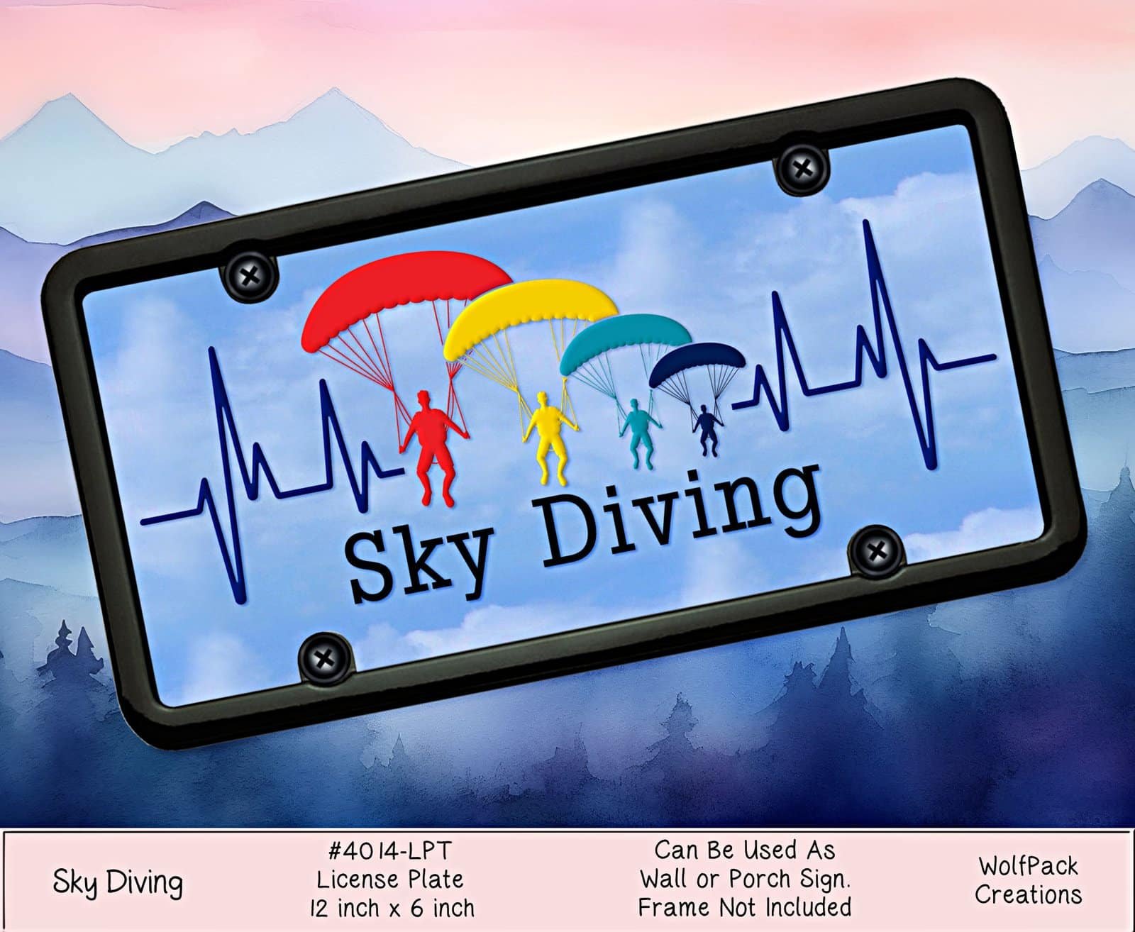 Sky Diving License Plate