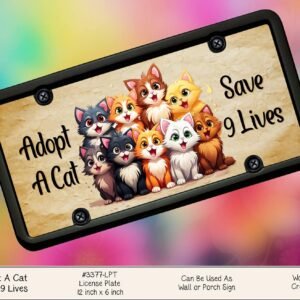 Adopt a Cat License Plate
