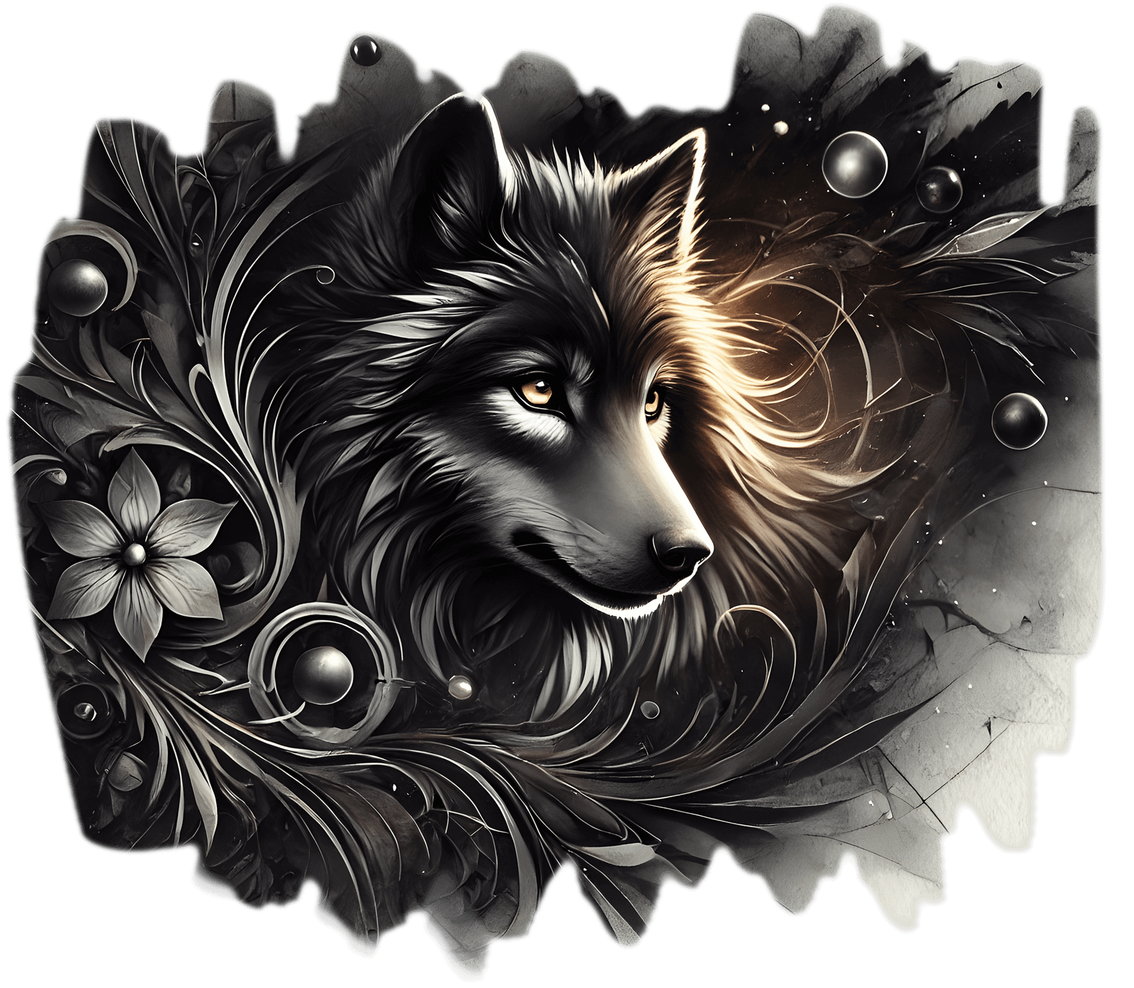 Black Wolf Tote Bag