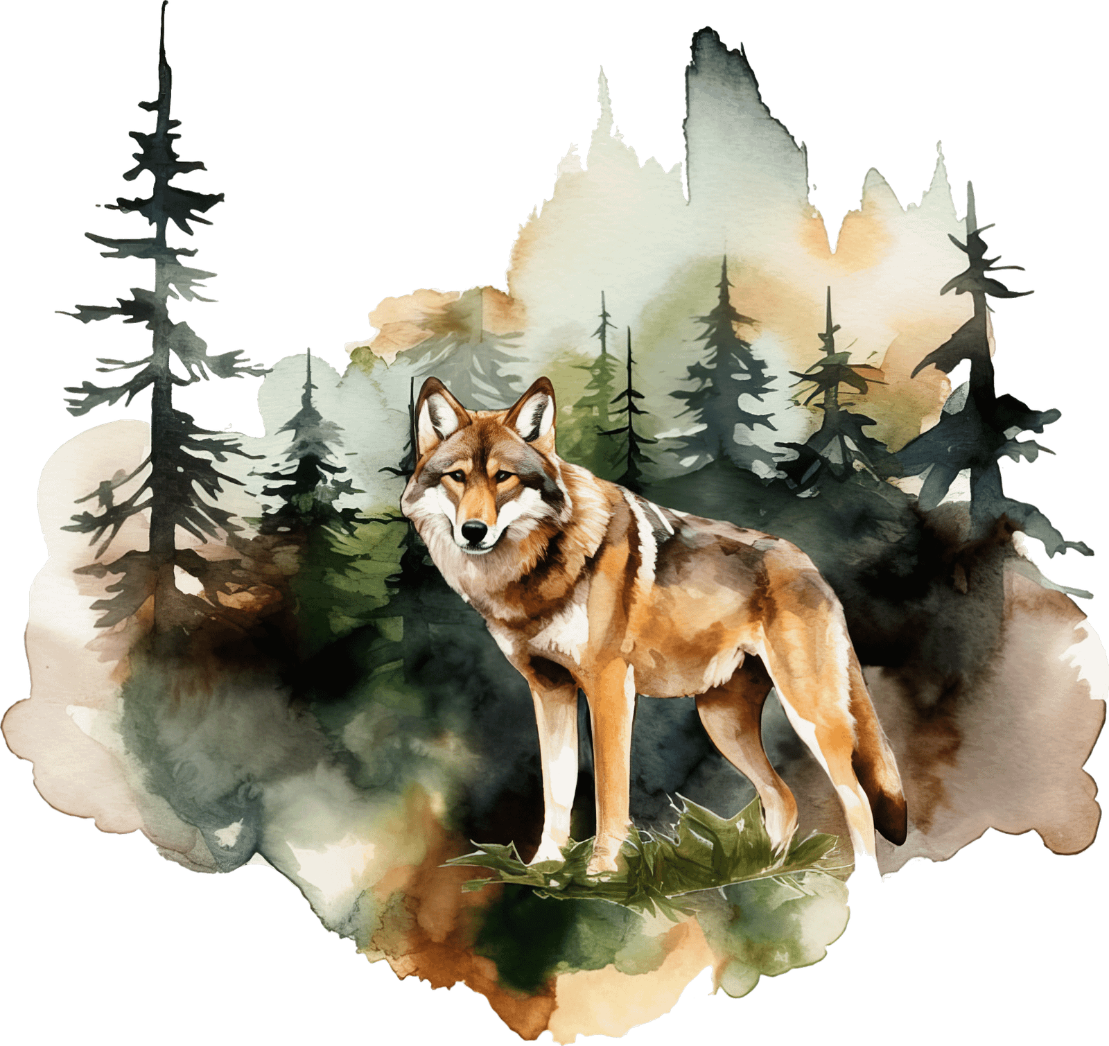 Brown Wolf Tote Bag